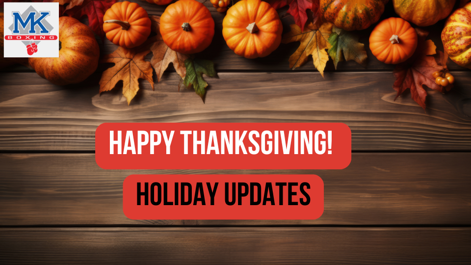 Thanksgiving week schedule
